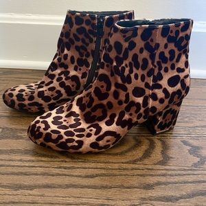 Leopard print booties size 9